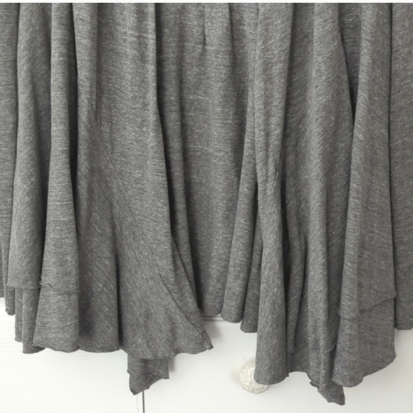 ~FLUXUS~ FUNKY GREY BIAS WRAP LAYERED OPEN FRONT CARDIGAN-XXL - Picture 4 of 9